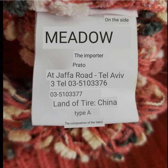 🔹️🔺️NWT Prato Coral & Cream Loose Knit 3/4 Sleeve Loose Knit Sweater Medium - Picture 11 of 12